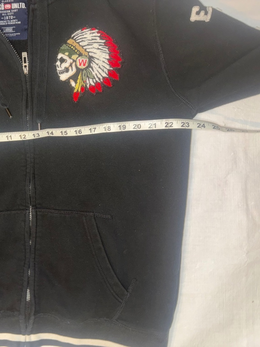 ECKO UNLTD WEEKEND WARRIOR VINTAGE BLACK SWEATSHIRT HOODIE J size large - Picture 4 of 8